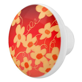 Rood Sinaasappel en crèmekast trekken Keramische Knop