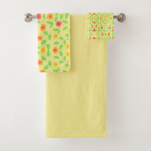 Rood Sinaasappel en geel Bad Handdoek (Insitu)