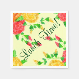 Rood Sinaasappel en geel Servetten