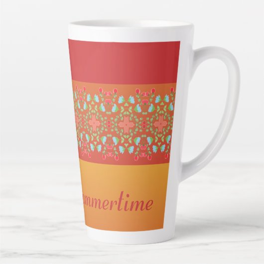 Rood Sinaasappel en Goud Latte Mok (Rechts)