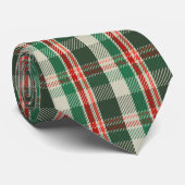 Rood Sinaasappel en groen tartaan geruite patroonh Stropdas (Opgerold)