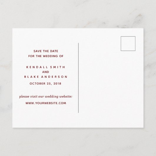 Rood, Sinaasappel en Roze Minimalist Save the Date Aankondigingskaart (Achterkant)