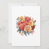 Rood, Sinaasappel en Sage Bloemen Vrijgezellenfees Kaart (Achterkant)