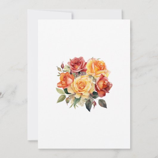 Rood, Sinaasappel en Salie Bloemen Save The Date (Achterkant)