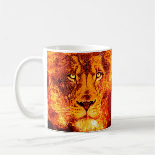 Rood Sinaasappel Flaming Lion van Juda Koffiemok