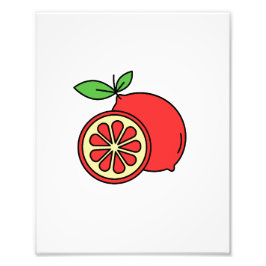 Rood Sinaasappel Foto Afdruk