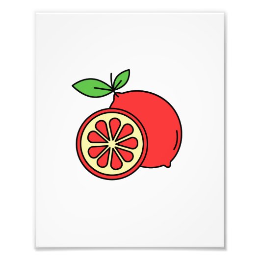Rood Sinaasappel Foto Afdruk (Voorkant)