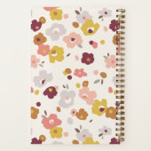 Rood Sinaasappel Geel Bloemen Spiraalgebonden Noti Notitieboek (Achterkant)