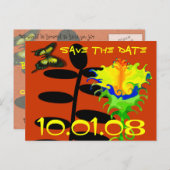 Rood Sinaasappel geel groen blauw Bewaar de datum Aankondigingskaart (Voorkant / Achterkant)