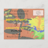 Rood Sinaasappel geel groen blauw Bewaar de datum Aankondigingskaart (Achterkant)