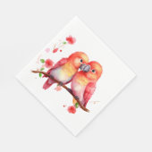 Rood Sinaasappel Geel Lovebirds Servet (Hoek)