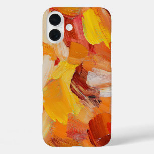 ROOD SINAASAPPEL GEEL WITTE VERFPENSEELSTREKEN iPhone 16 PLUS HOESJE