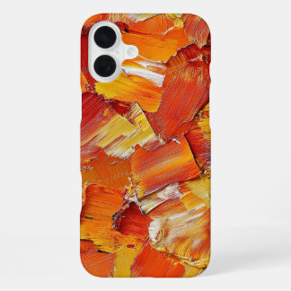 ROOD SINAASAPPEL GEEL WITTE VERFPENSEELSTREKEN iPhone 16 PLUS HOESJE
