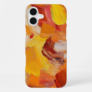 ROOD SINAASAPPEL GEEL WITTE VERFPENSEELSTREKEN iPhone 16 PLUS HOESJE
