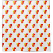 Rood Sinaasappel Gele uitbarsting Douchegordijn (Voorkant)