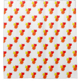 Rood Sinaasappel Gele uitbarsting Douchegordijn