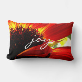 Rood Sinaasappel Gerbera Daisy Foto Joy Script Mod Kussen