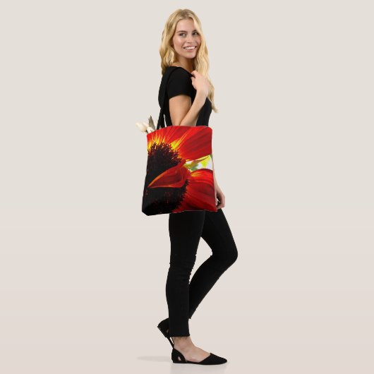 Rood Sinaasappel Gerbera Daisy Foto Vet Modern Sti Tote Bag (Op model)