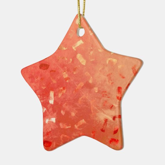 Rood Sinaasappel Goud Glitter Kerst Keramisch Ornament (Links)
