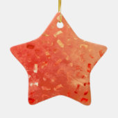 Rood Sinaasappel Goud Glitter Kerst Keramisch Ornament (Achterkant)