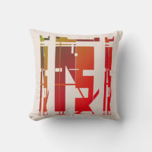 Rood Sinaasappel Goudbruin op Beige Tribal Art Moz