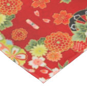 Rood Sinaasappel Groen Japans Bloemen Katoen Diner Tafelkleed (Gekanteld)