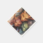 Rood sinaasappel Groene Draken Servet (Hoek)