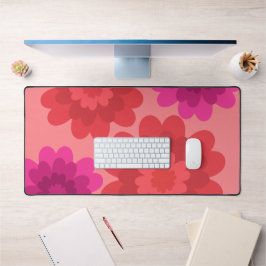 Rood Sinaasappel Heet Roze Modern Flowers Bureaumat