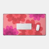 Rood Sinaasappel Heet Roze Modern Flowers Bureaumat (Keyboard & Muis)
