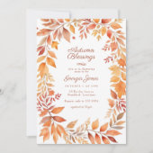 Rood Sinaasappel Herfst Blad Herfst Zegeningen Bab Kaart (Voorkant)