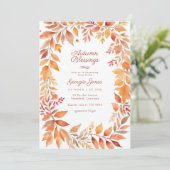 Rood Sinaasappel Herfst Blad Herfst Zegeningen Bab Kaart (Staand voorkant)