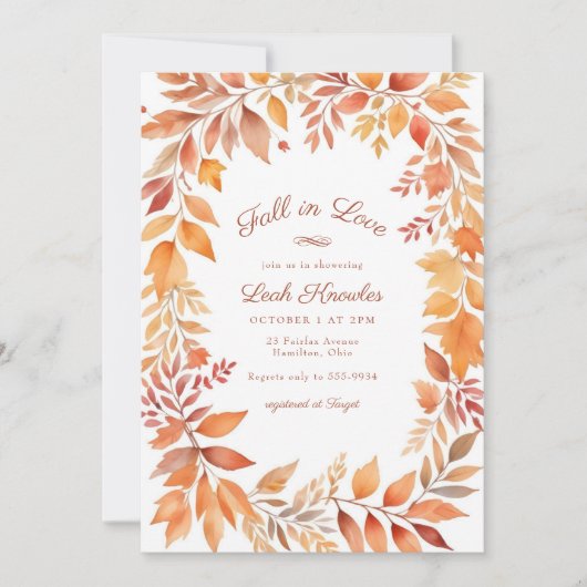 Rood Sinaasappel Herfst Laat Herfst in Liefde Vrij Kaart (Voorkant)