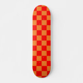 Rood Sinaasappel ingecheckt patroon Persoonlijk Skateboard (Voorkant)