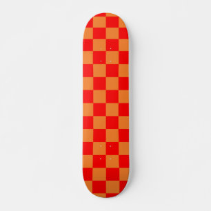 Rood Sinaasappel ingecheckt patroon Persoonlijk Skateboard