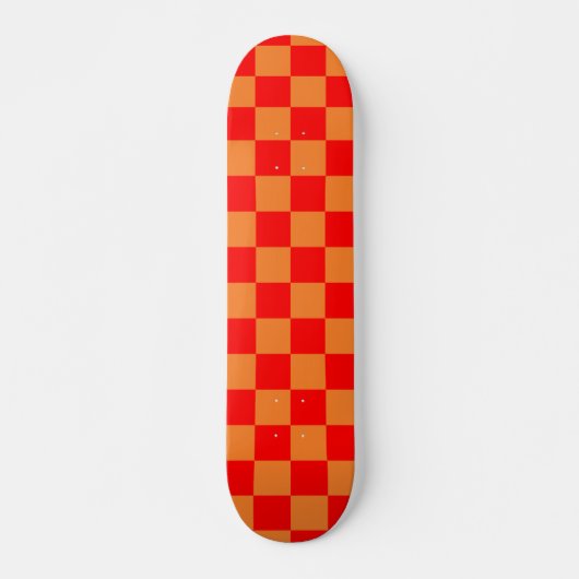 Rood Sinaasappel ingecheckt patroon Persoonlijk Skateboard (Voorkant)