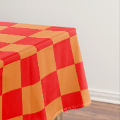 Rood Sinaasappel ingecheckt patroon Tafelkleed (Voorbeeld)