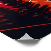 Rood Sinaasappel Keizer Pinguïn Retro Tree Geometr Poster (Hoek)