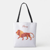 Rood Sinaasappel Leeuw Art Tote Bag (Achterkant)