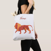 Rood Sinaasappel Leeuw Art Tote Bag (Dichtbij)