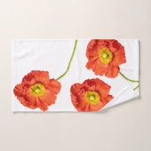 Rood Sinaasappel Modern Poppies Poppy Flower Bad Handdoek (Handdoek)