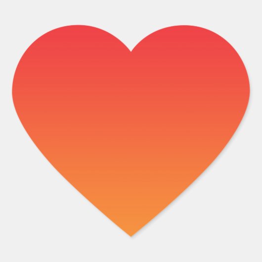 Rood & Sinaasappel Ombre Hart Sticker (Voorkant)