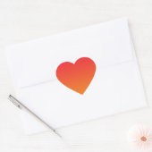 Rood & Sinaasappel Ombre Hart Sticker (Envelop)