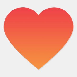 Rood & Sinaasappel Ombre Hart Sticker