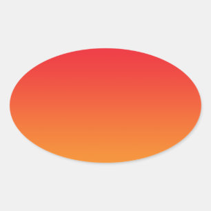 Rood & Sinaasappel Ombre Ovale Sticker