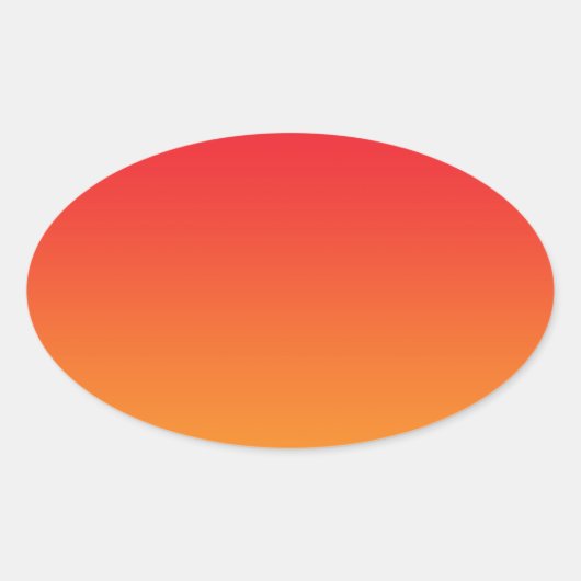 Rood & Sinaasappel Ombre Ovale Sticker (Voorkant)