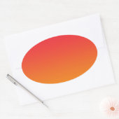 Rood & Sinaasappel Ombre Ovale Sticker (Envelop)