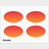 Rood & Sinaasappel Ombre Ovale Sticker (Vel)