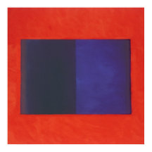 rood sinaasappel op blauw