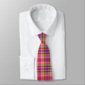 Rood, Sinaasappel, Paars Schots tartan, Monogram Stropdas (Gebonden)