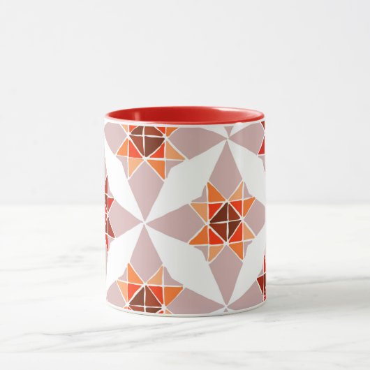 Rood sinaasappel patroon mok (Midden)